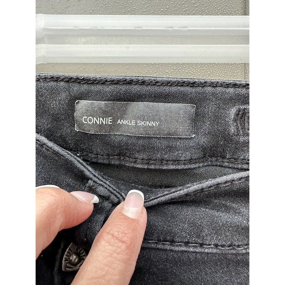 Kut From The Kloth Connie Snap-hem Ankle SKINNY Jeans Washed Black Size 8 - Picture 7 of 8